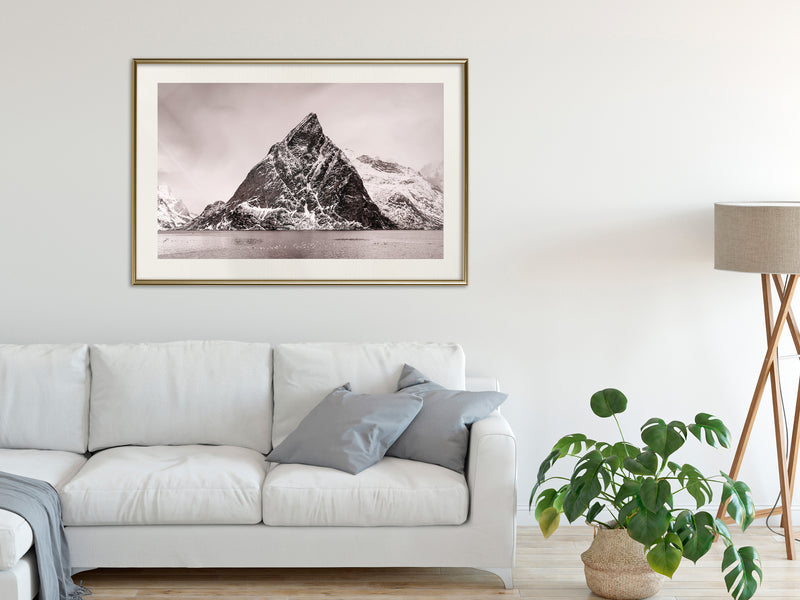 Poster - Stark Landscape  - goud passepartout