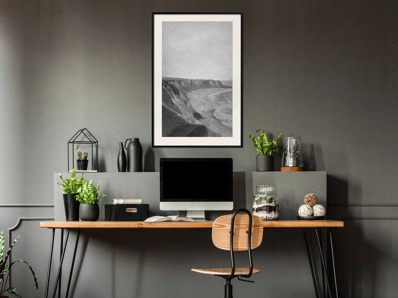 Poster - Sea Against the Land  - zwart passepartout