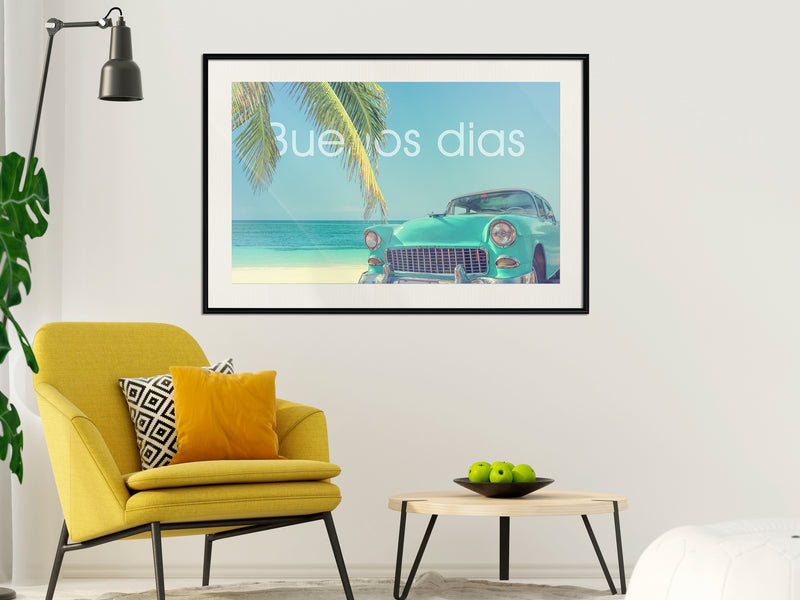 Poster - Welcome to Paradise  - zwart passepartout