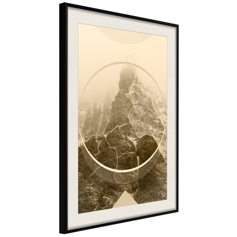 Poster - Unconquered Peak  - zwart passepartout