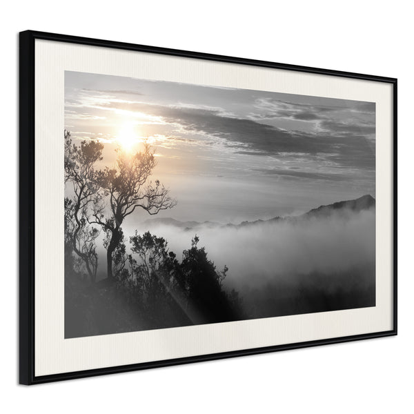 Poster - Fog Valley  - zwart passepartout