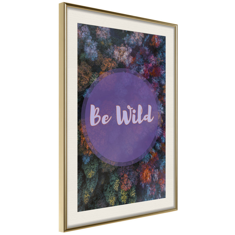Poster - Find Wildness in Yourself  - goud passepartout