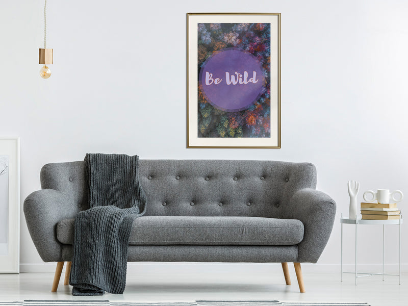 Poster - Find Wildness in Yourself  - goud passepartout