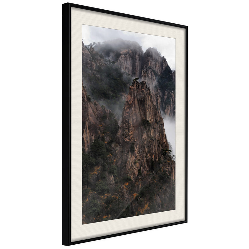 Poster - Mountain Ridge  - zwart passepartout