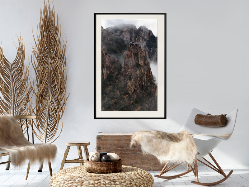 Poster - Mountain Ridge  - zwart passepartout