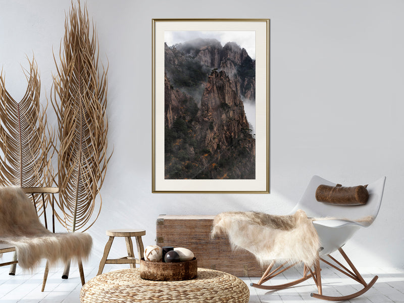 Poster - Mountain Ridge  - goud passepartout