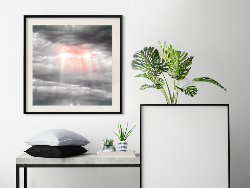 Poster - Sign from Heaven  - zwart passepartout