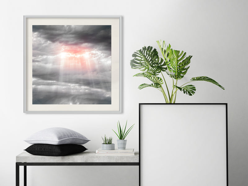 Poster - Sign from Heaven  - wit passepartout