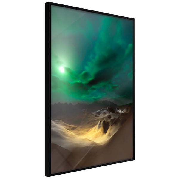 Poster - Green Moon  - zwart