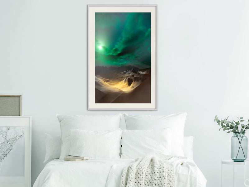 Poster - Green Moon  - wit passepartout