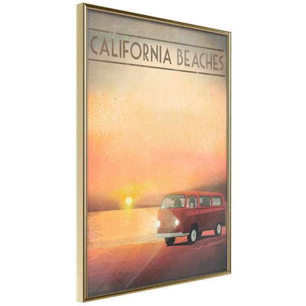 Poster - Old Bus  - goud