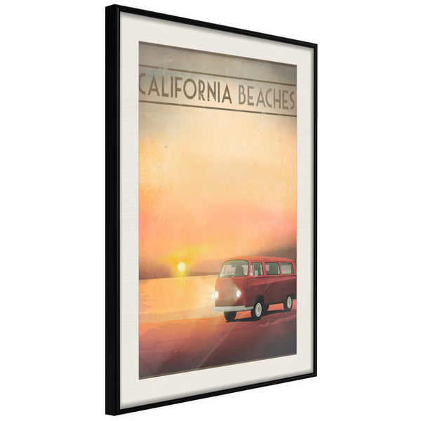 Poster - Old Bus  - zwart passepartout