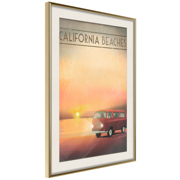 Poster - Old Bus  - goud passepartout