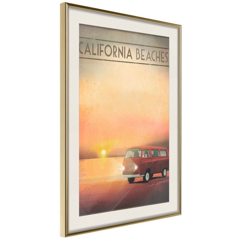 Poster - Old Bus  - goud passepartout