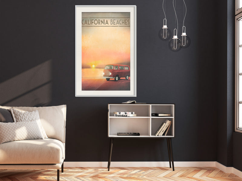 Poster - Old Bus  - wit passepartout