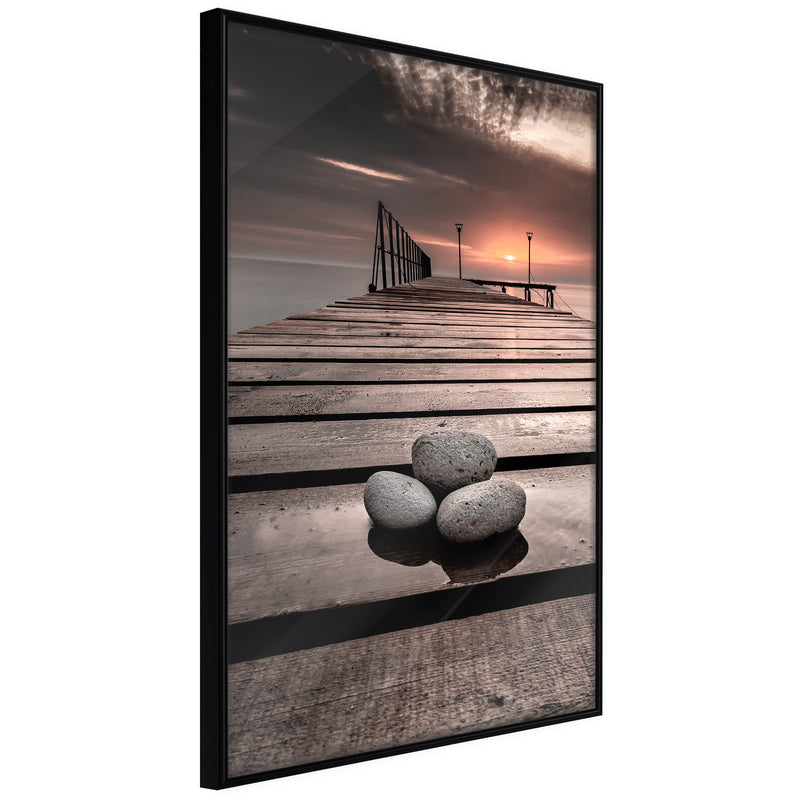 Poster - Stones on the Pier  - zwart