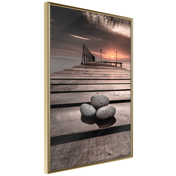 Poster - Stones on the Pier  - goud