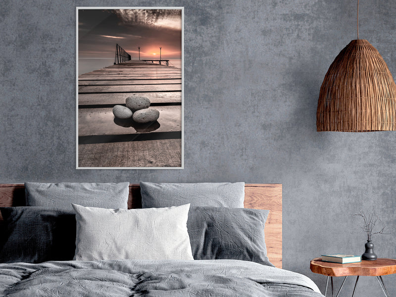 Poster - Stones on the Pier  - wit