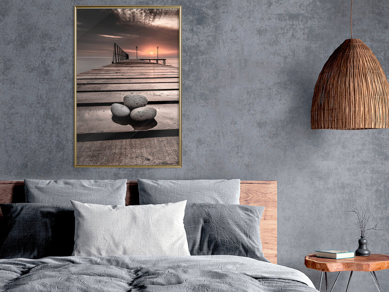 Poster - Stones on the Pier  - goud