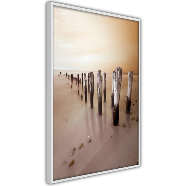 Poster - Breakwater in Sepia  - wit