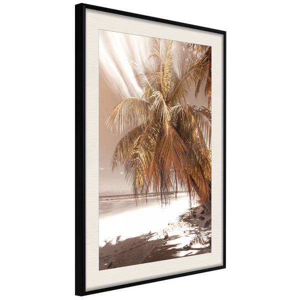 Poster - Paradise in Sepia  - zwart passepartout