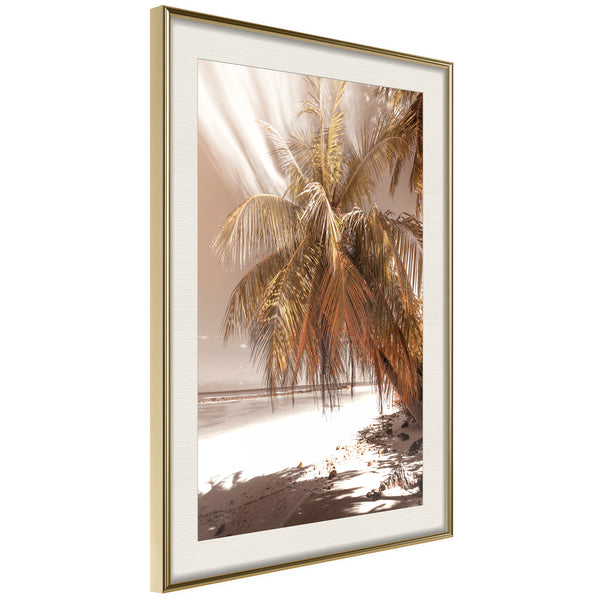 Poster - Paradise in Sepia  - goud passepartout