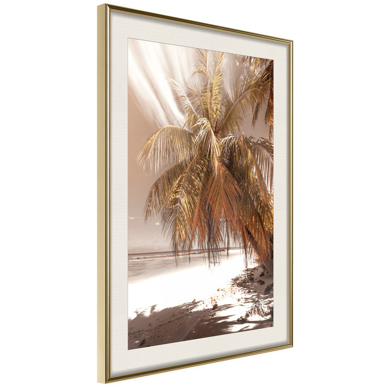 Poster - Paradise in Sepia  - goud passepartout