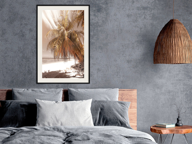 Poster - Paradise in Sepia  - zwart passepartout