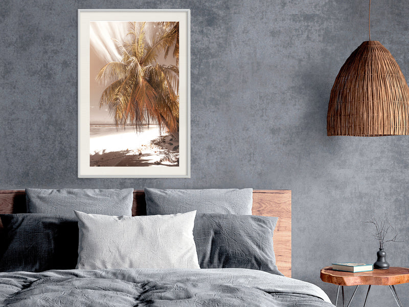 Poster - Paradise in Sepia  - wit passepartout