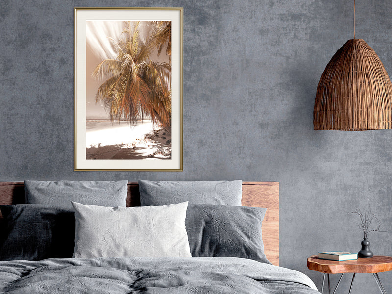 Poster - Paradise in Sepia  - goud passepartout