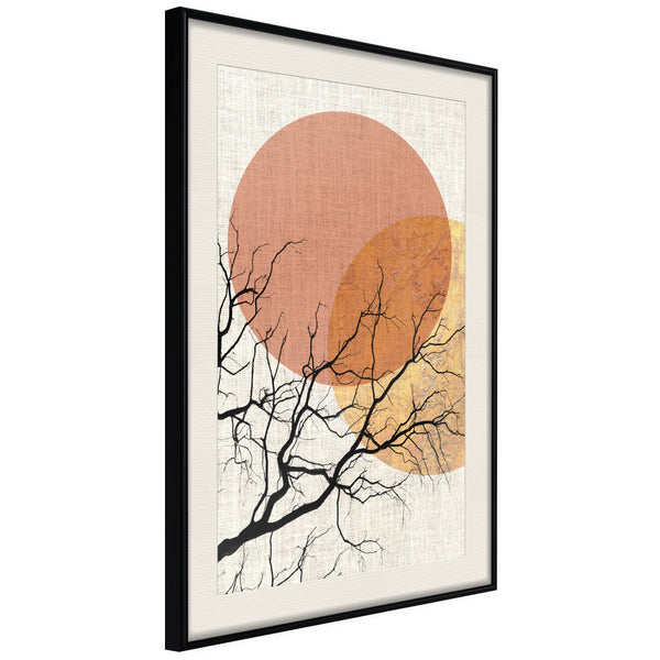 Poster - Gloomy Tree  - zwart passepartout