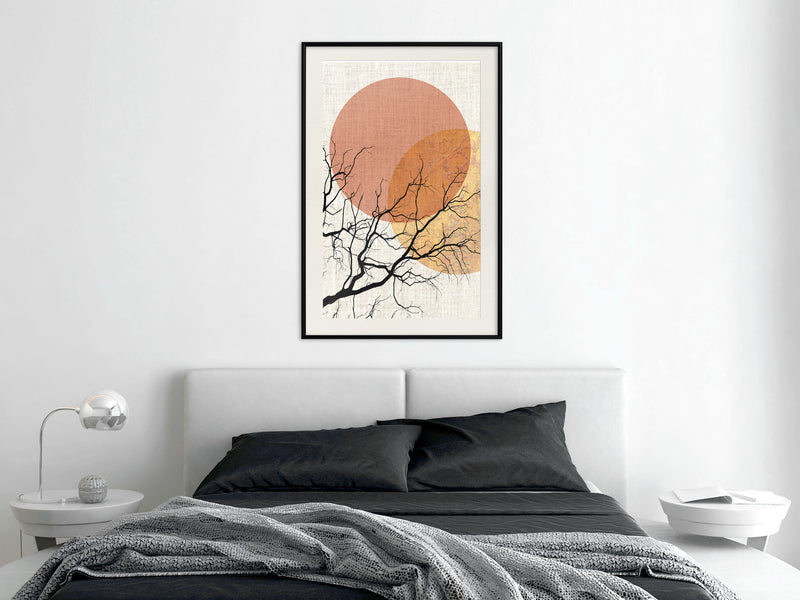 Poster - Gloomy Tree  - zwart passepartout