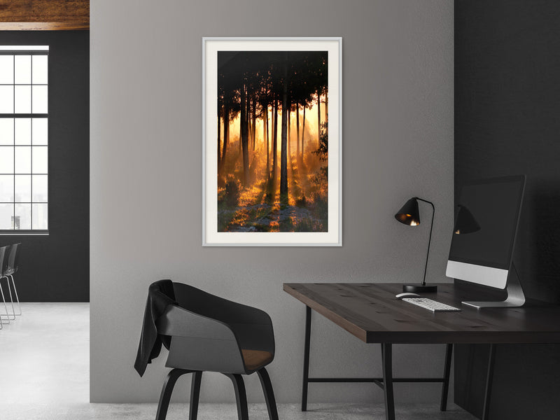 Poster - Dark Tree Tops  - wit passepartout