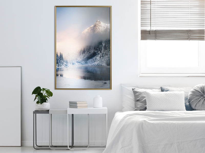 Poster - Winter in the Mountains  - goud