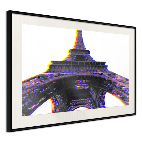 Poster - Symbol of Paris (Purple)  - zwart passepartout