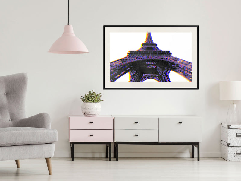 Poster - Symbol of Paris (Purple)  - zwart passepartout