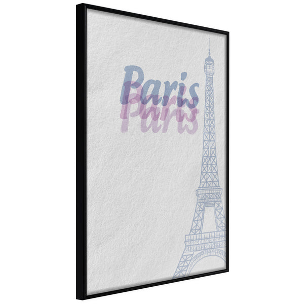 Poster - Pastel Paris  - zwart