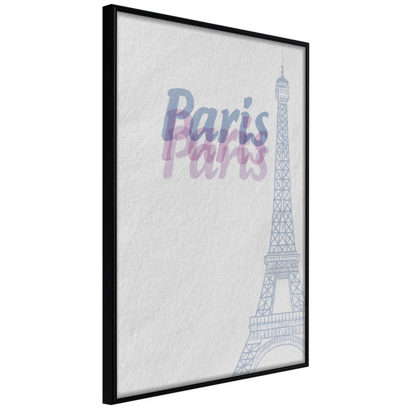 Poster - Pastel Paris  - zwart