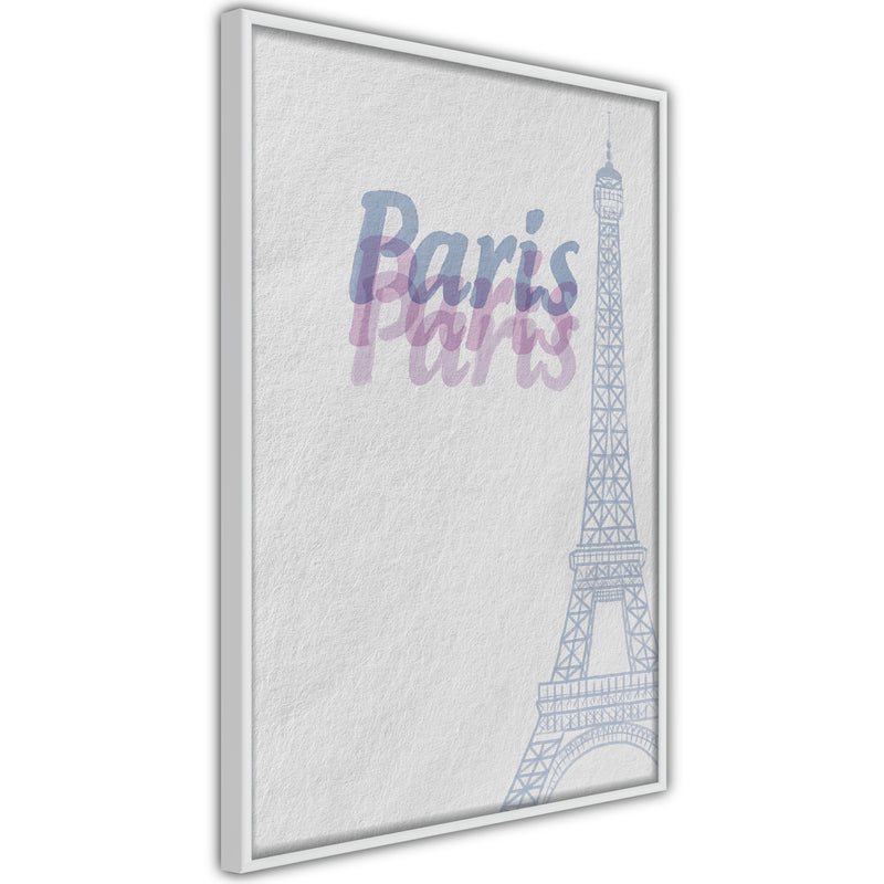 Poster - Pastel Paris  - wit
