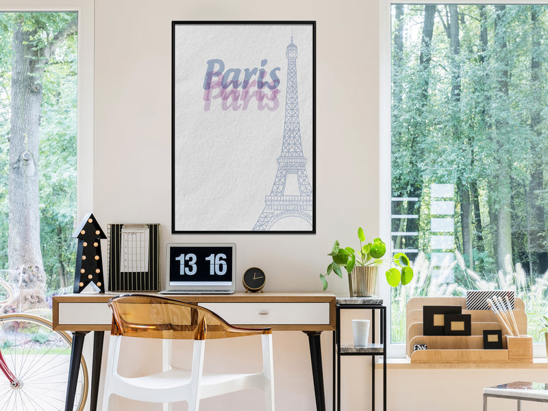 Poster - Pastel Paris  - zwart