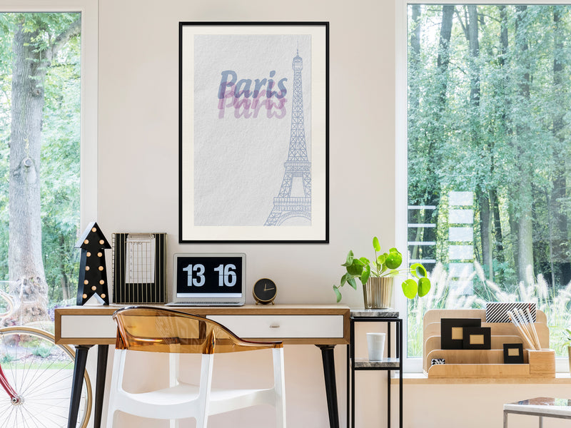 Poster - Pastel Paris  - zwart passepartout