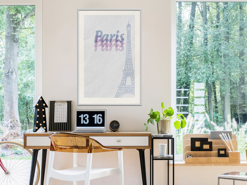 Poster - Pastel Paris  - wit passepartout
