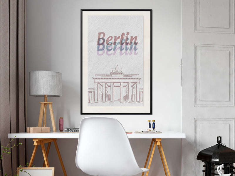 Poster - Pastel Berlin  - zwart passepartout