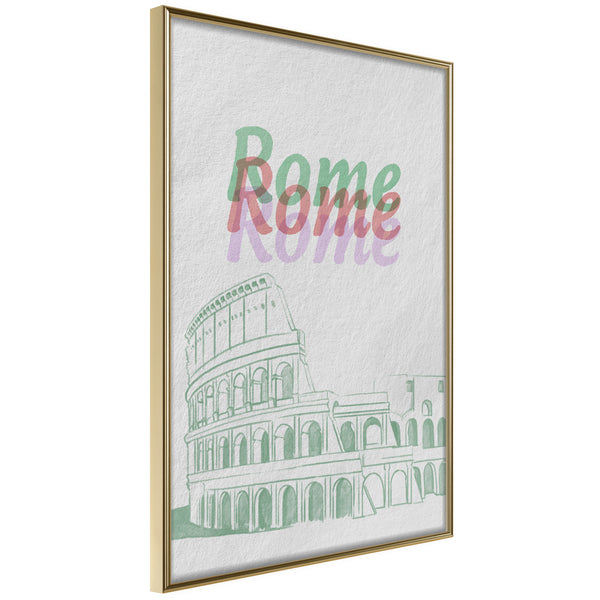 Poster - Pastel Rome  - goud