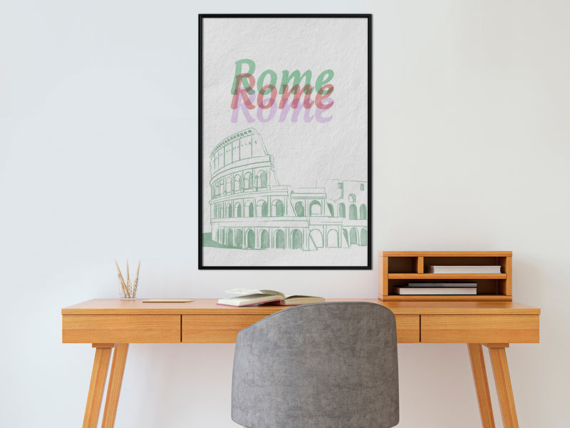 Poster - Pastel Rome  - zwart