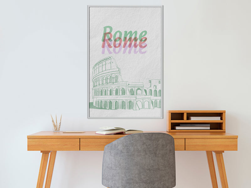Poster - Pastel Rome  - wit