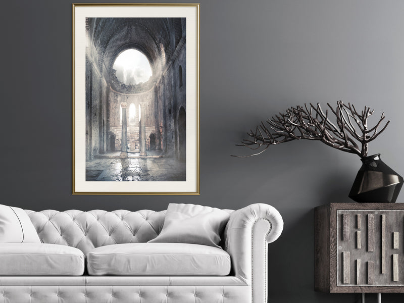 Poster - Ruins of a Cathedral  - goud passepartout