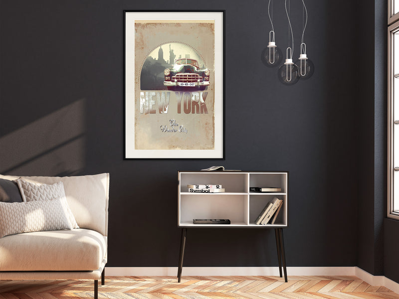 Poster - Big Apple  - zwart passepartout