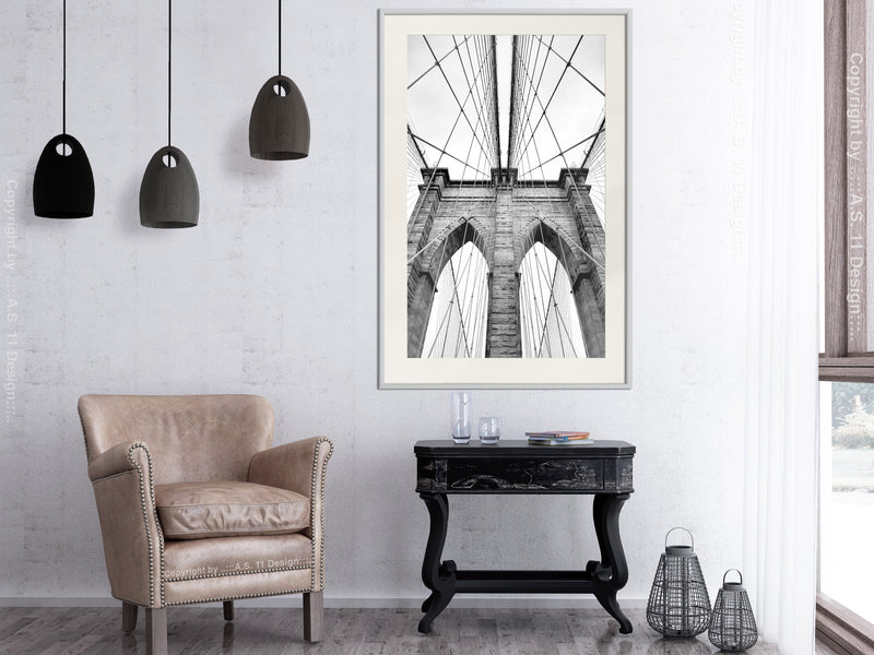 Poster - Symmetry  - wit passepartout