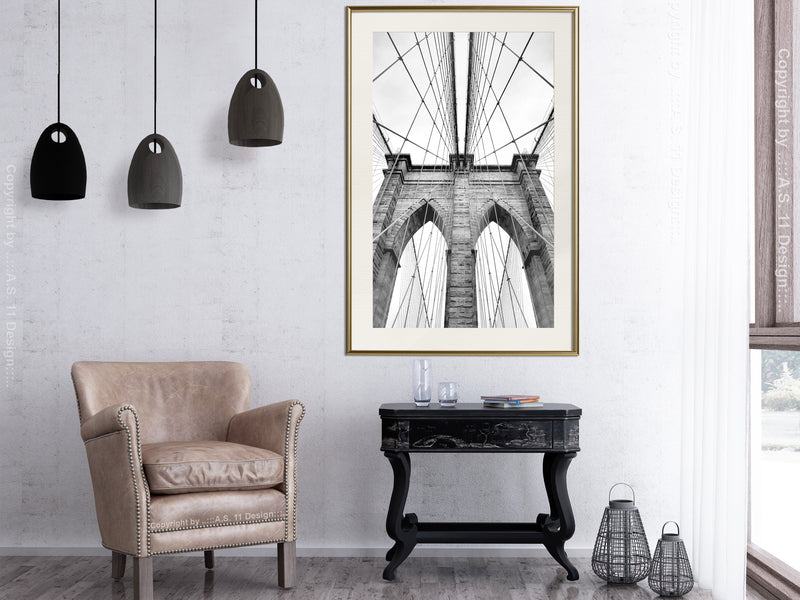 Poster - Symmetry  - goud passepartout